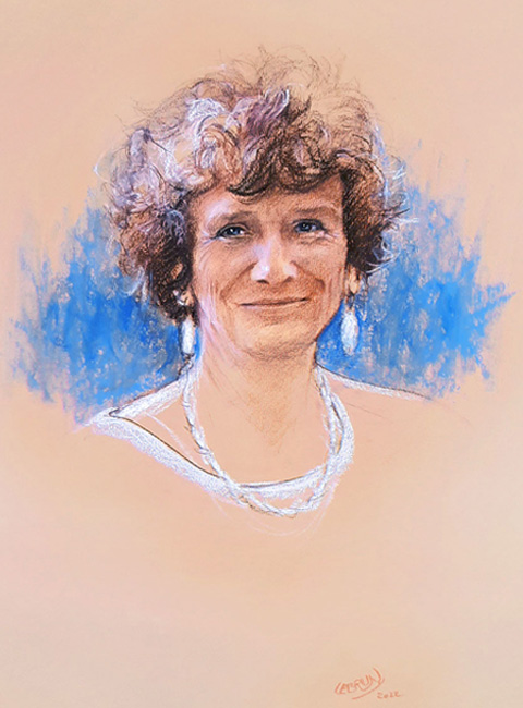Portrait d'Isabelle Autissier aux pastels