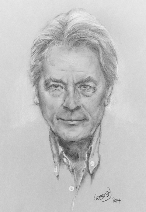 Portrait d'Almain Delon au fusain