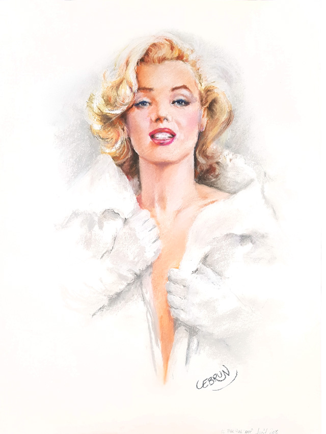 Portrait de Marilyn Monroe aux pastels