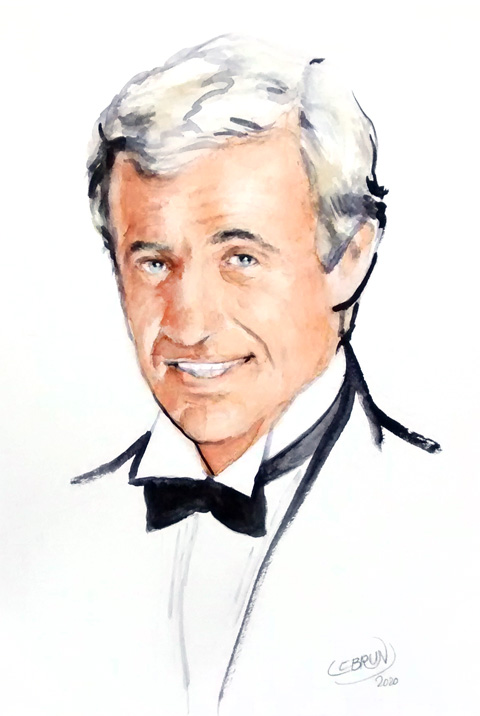 Portrait aquarelle de Belmondo