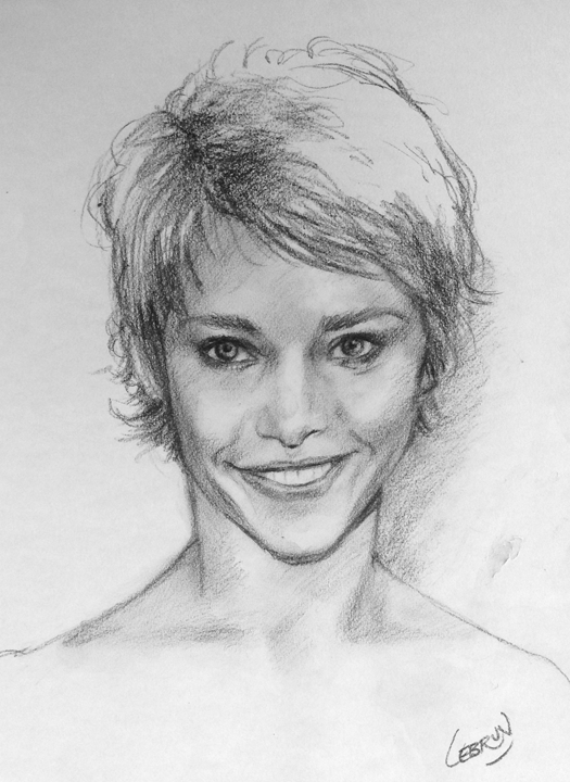 Portrait de Marion decaunes au fusain