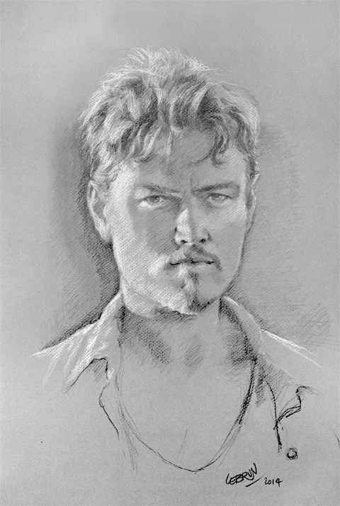 Portrait de Leonardo Di Caprio au fusain