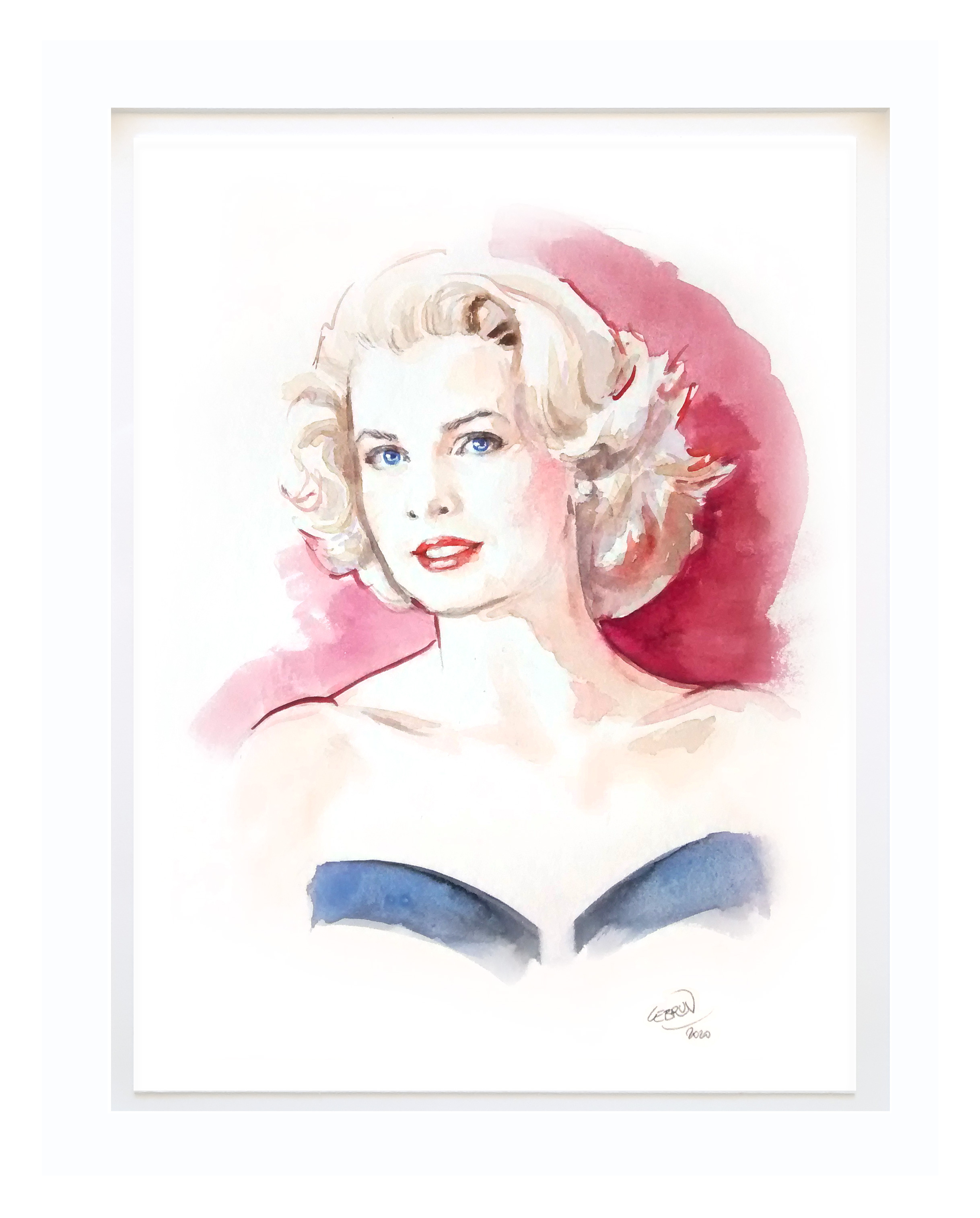 Portrait aquarelle de Grace Kelly