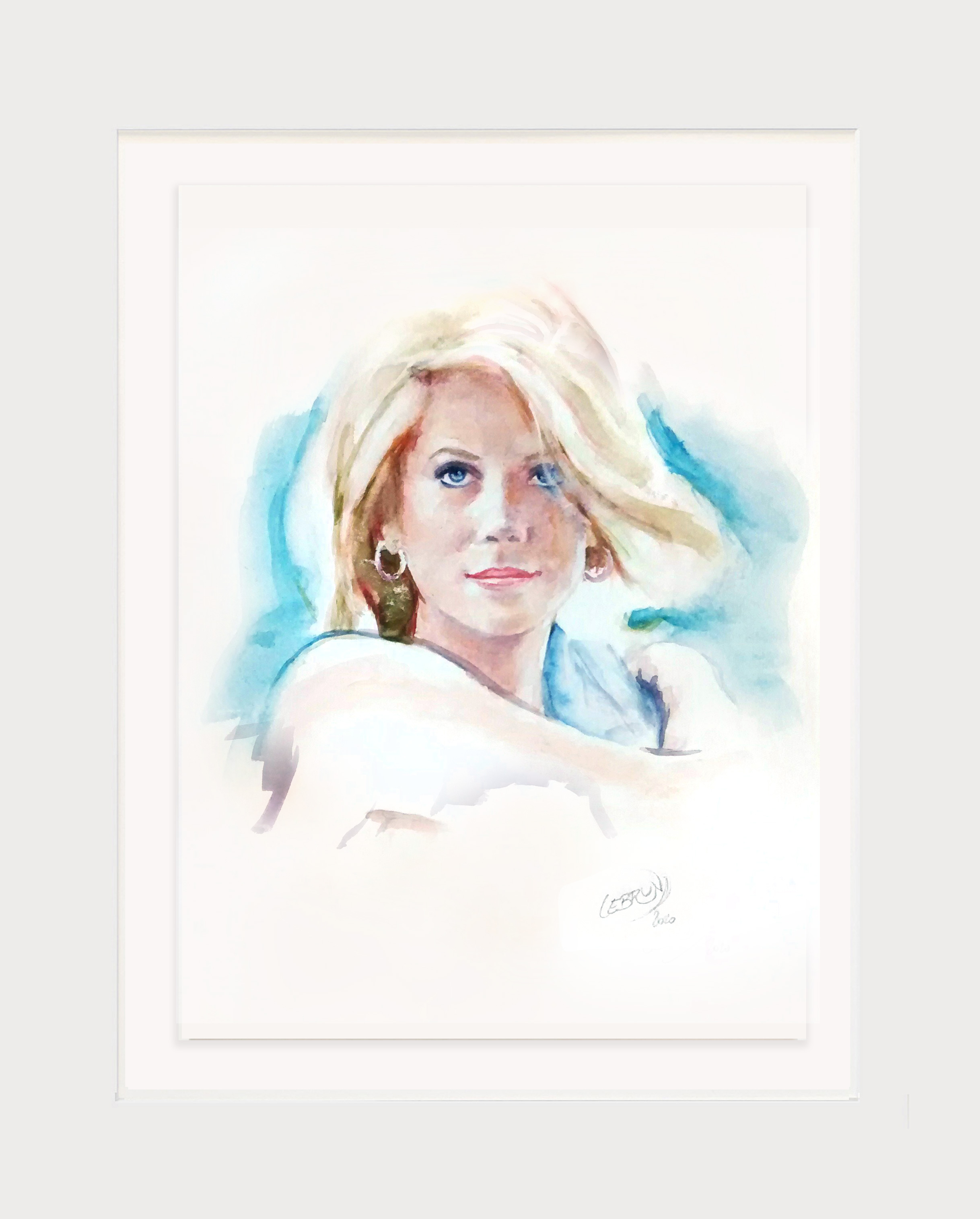 Portrait aquarelle de Catherine Deneuve