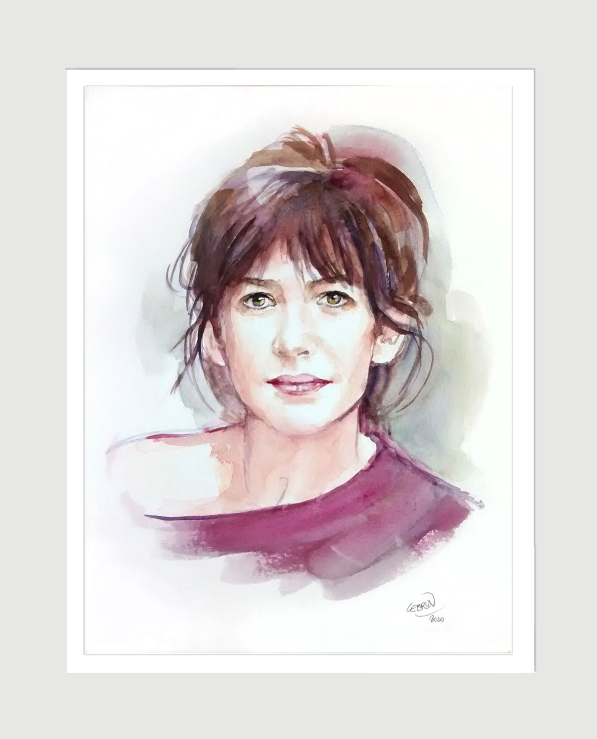 Portrait aquarelle de Sophie Marceau