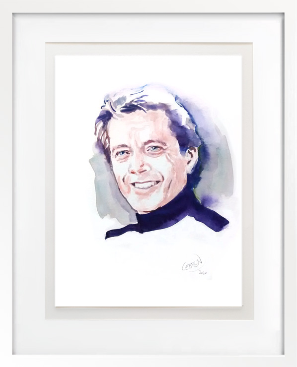 Portrait aquarelle de Bernard Giraudeau