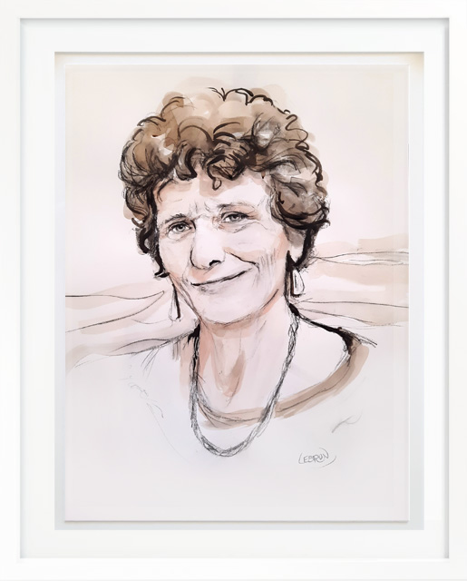 Portrait au lavis d'Isabelle Autissier