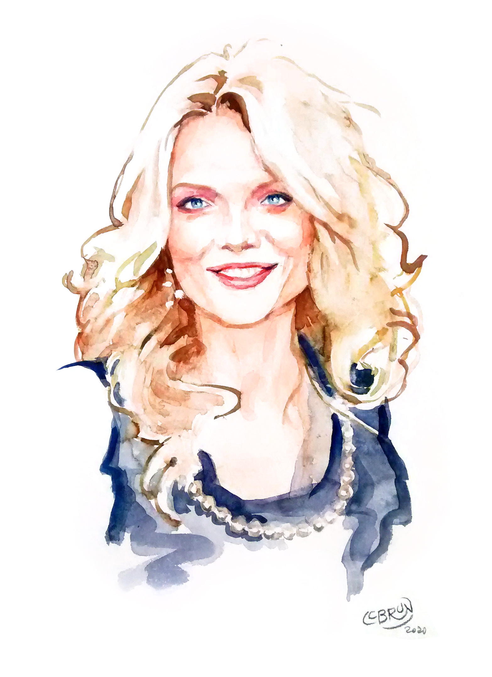 Portrait aquarelle de Michelle Pfeiffer