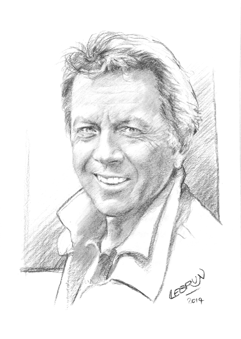 Portrait de Bernard Giraudeau au fusain