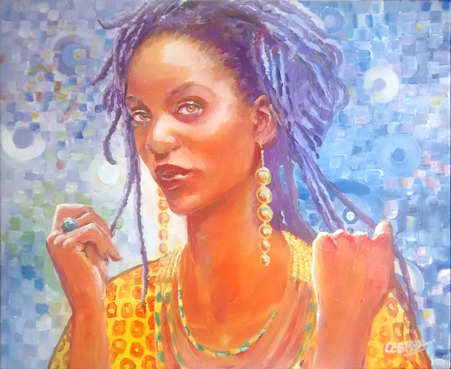 Femme africaine - Tableau à l'acrylique sur toile