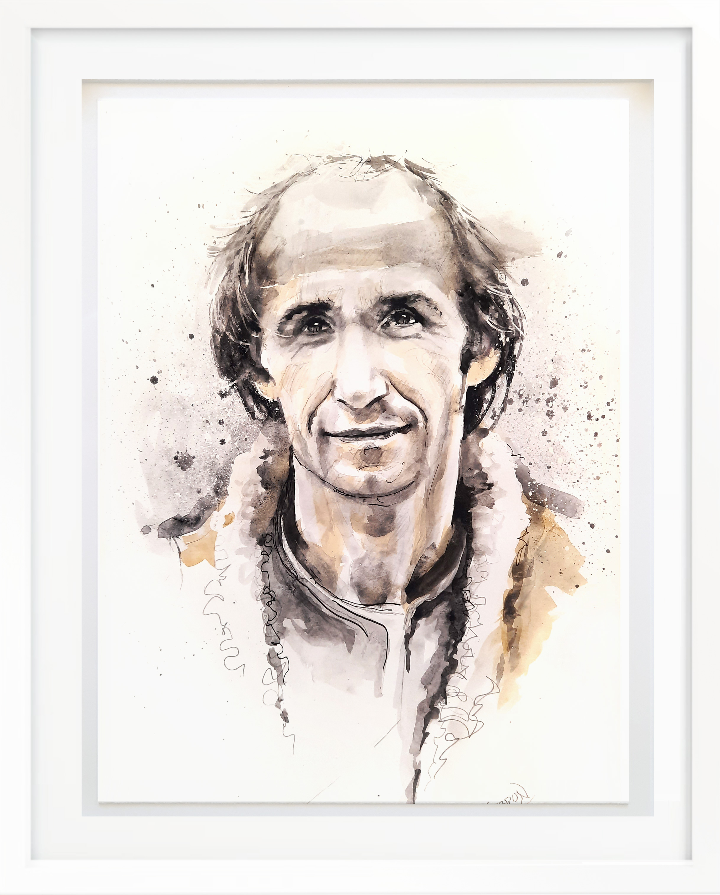 Portrait au lavis de Loïc Caradec