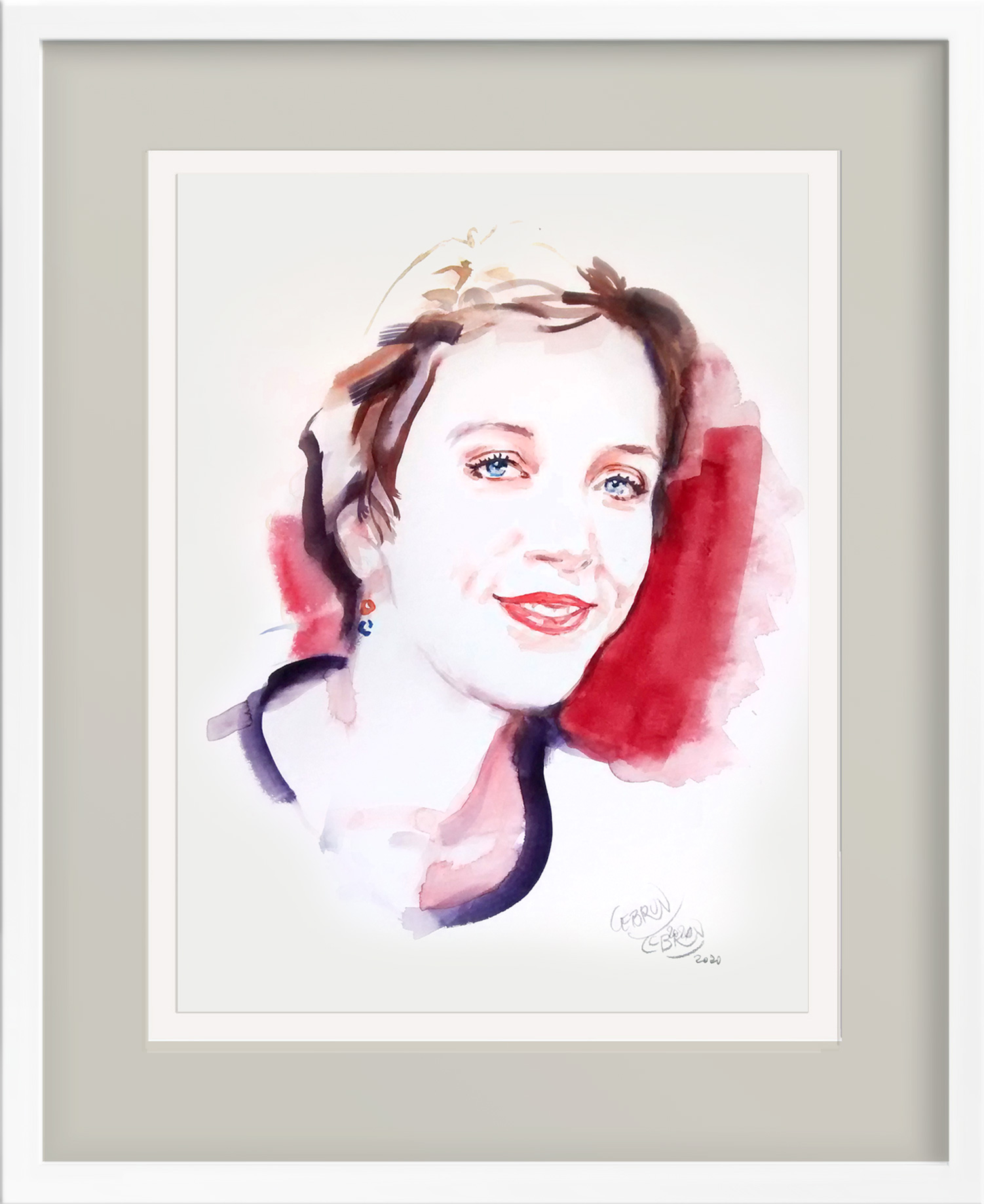 Portrait aquarelle de Sara Giraudeau