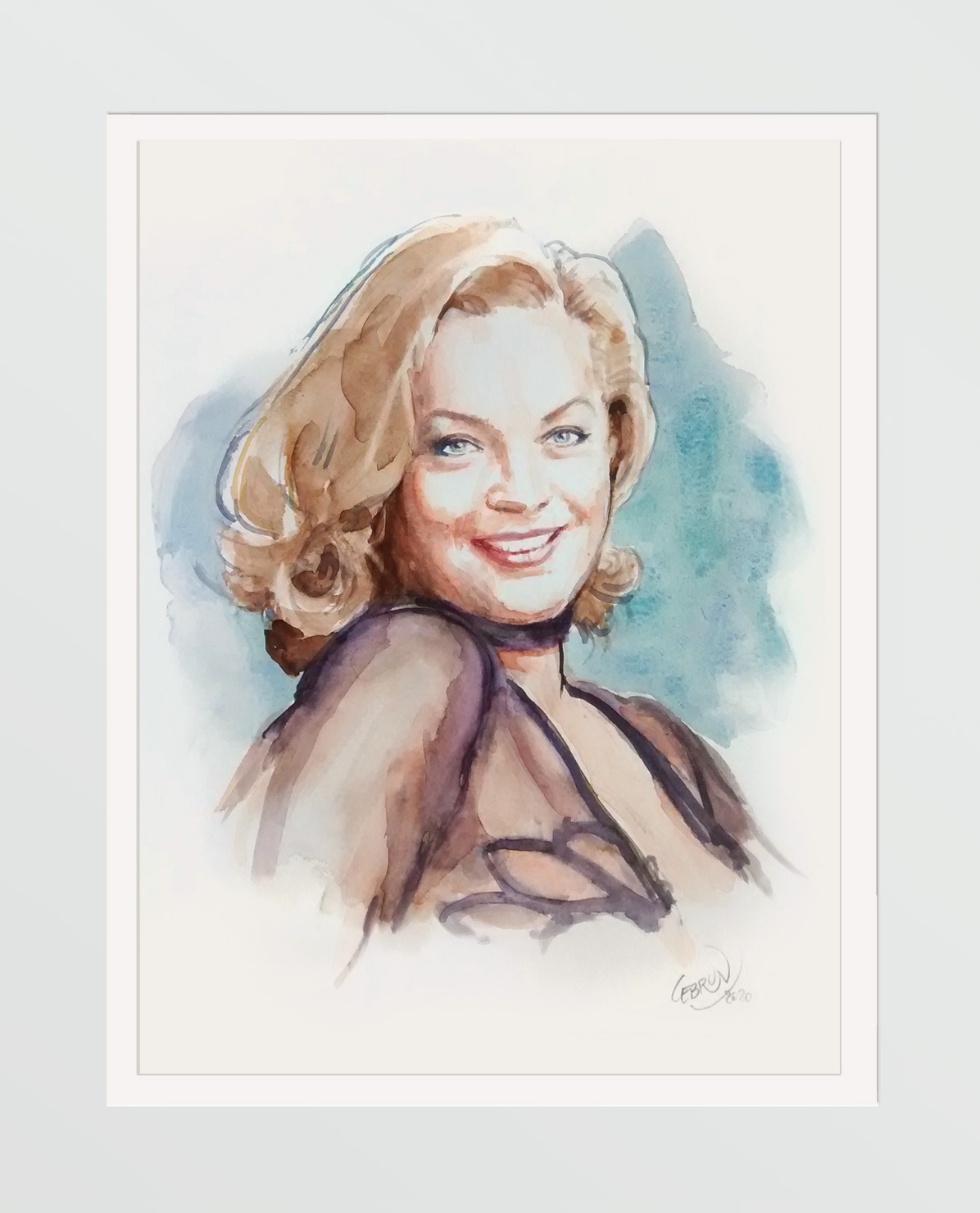 Portrait aquarelle de Romy Schneider