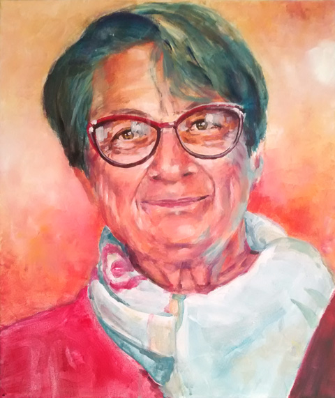 Portrait de femme - Portrait à l'acrylique sur toile