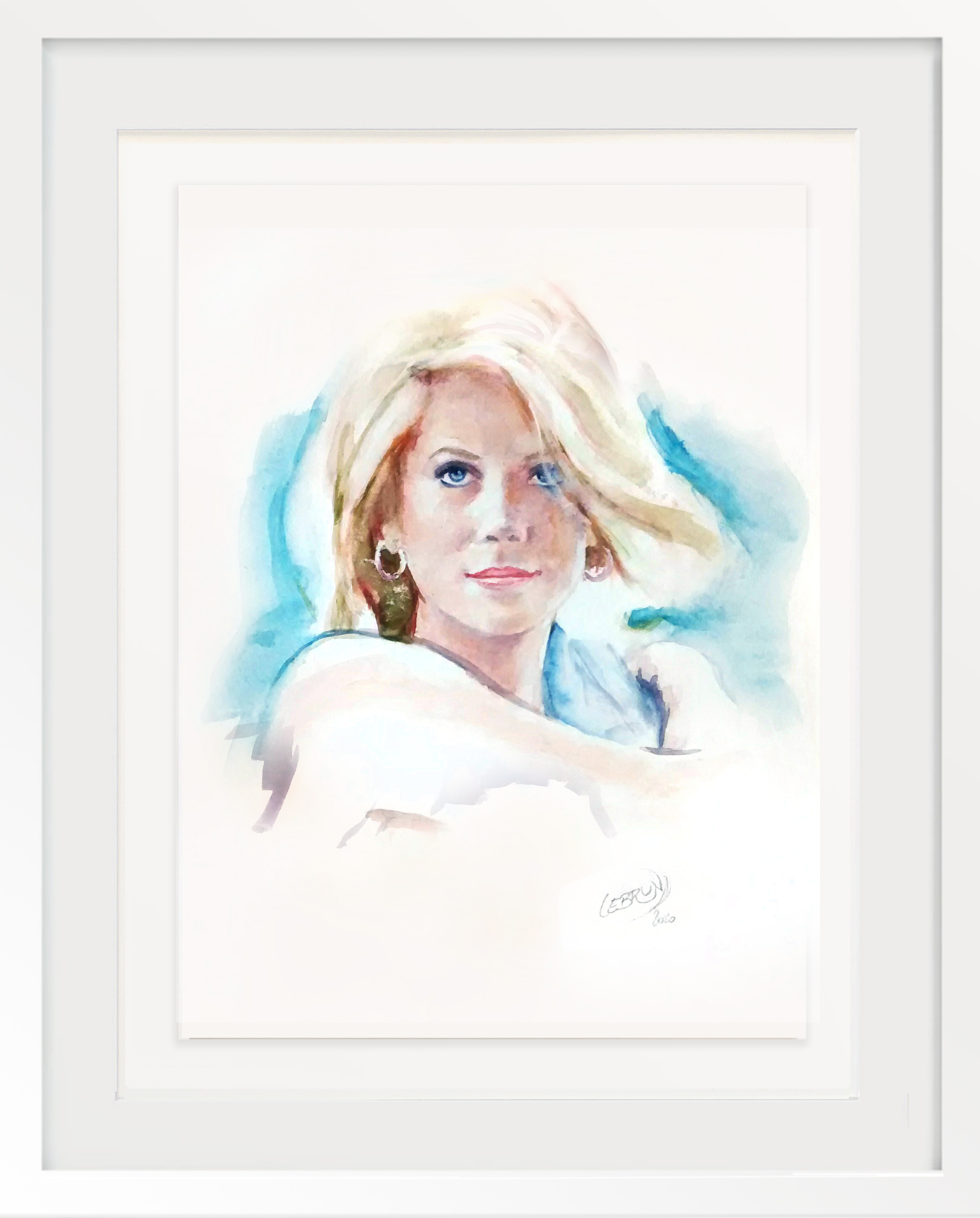 Portrait aquarelle de Catherine Deneuve
