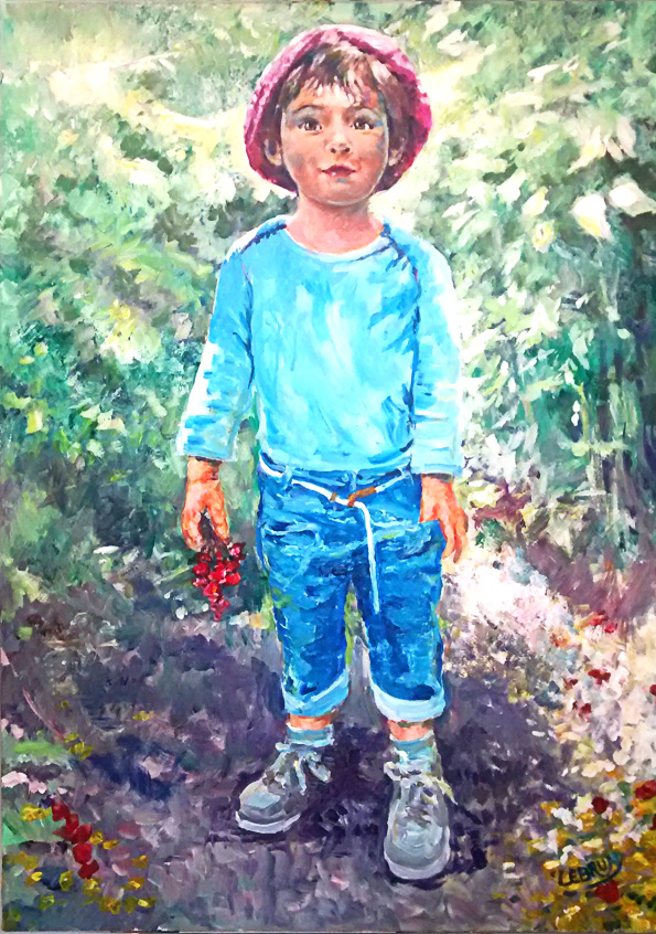 Charlotte - Portrait à l'acrylique sur toile