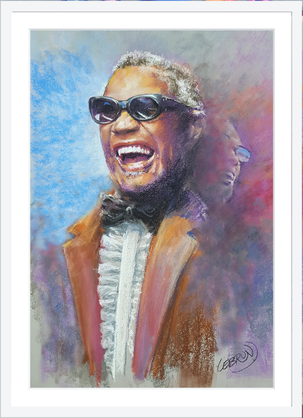 Portrait de Ray Charles aux pastels