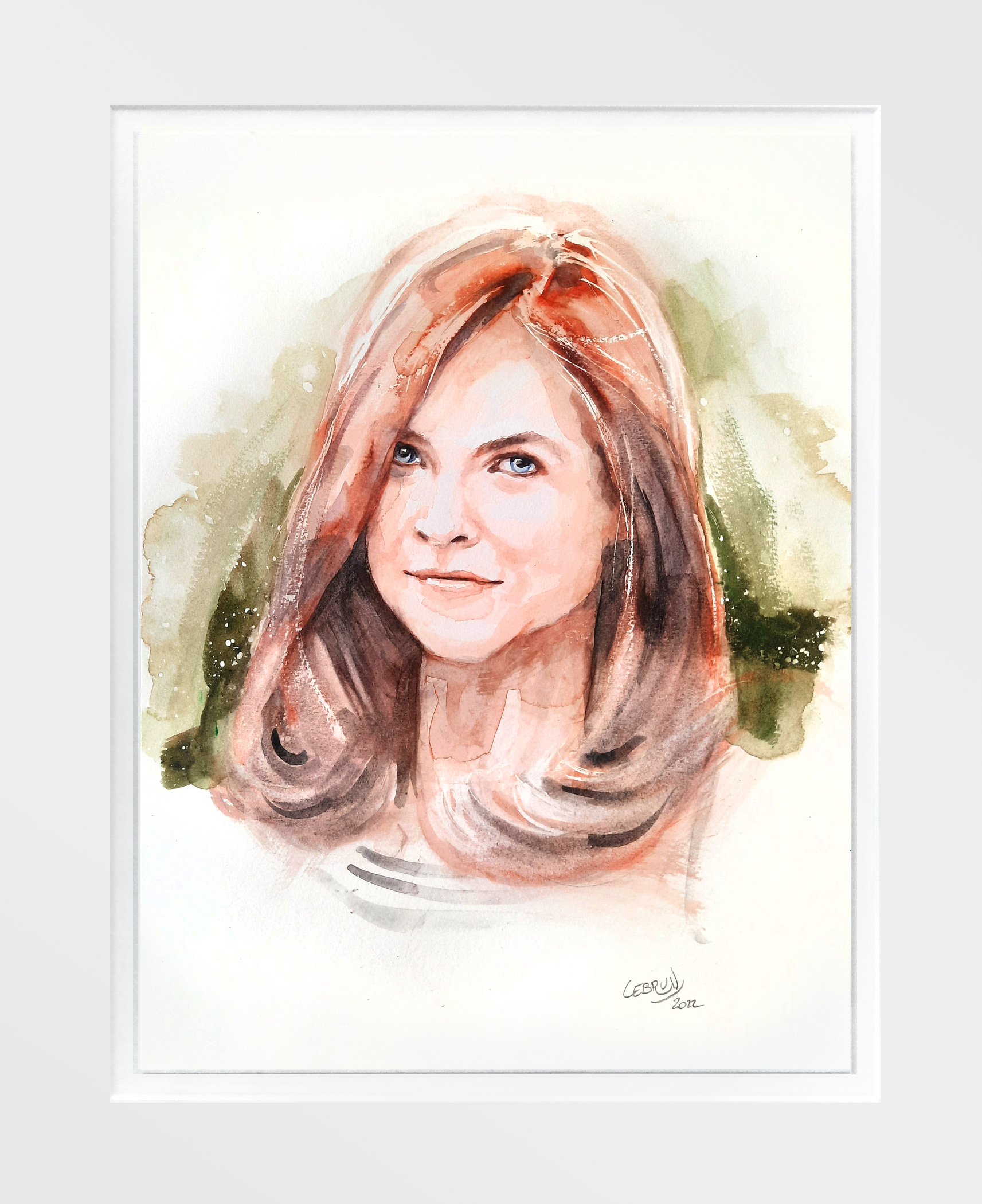 Portrait aquarelle de Charlotte Valandrey