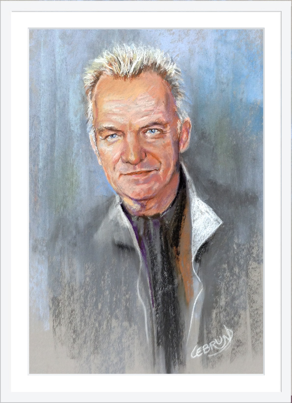 Portrait de Sting aux pastels