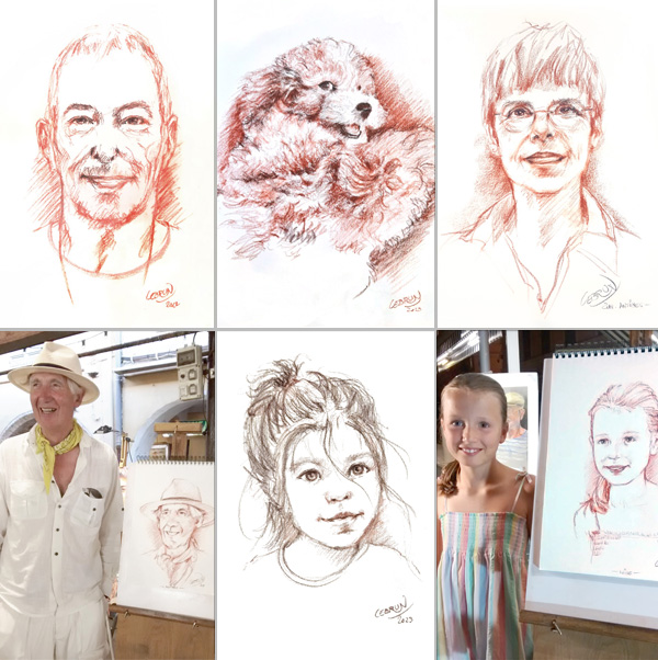 Portrait à la sanguine sur commande