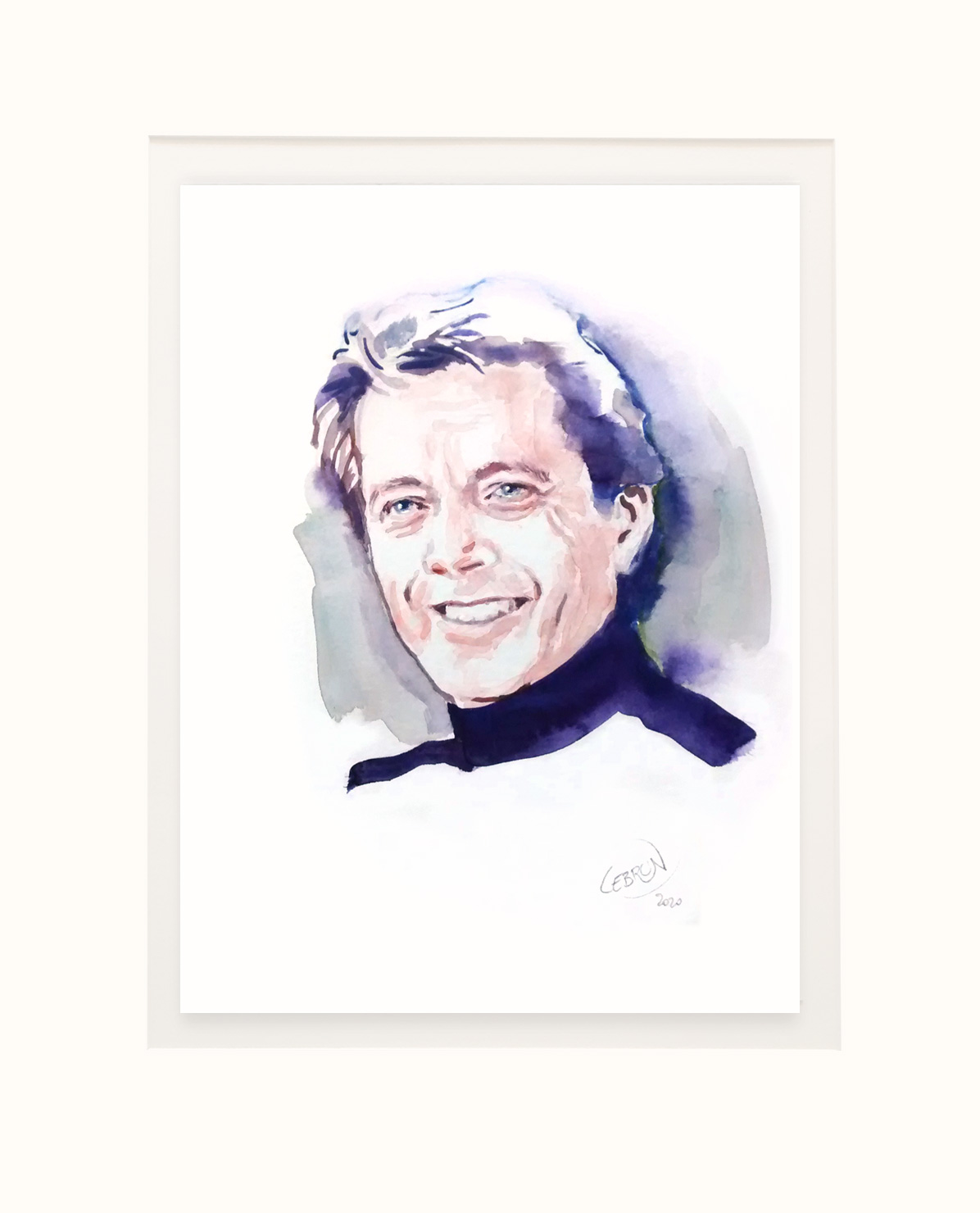 Portrait aquarelle de Bernard Giraudeau