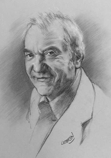 Portrait au fusain de Jean Carmet