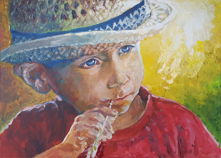 Lucien - Portrait à l'acrylique sur toile