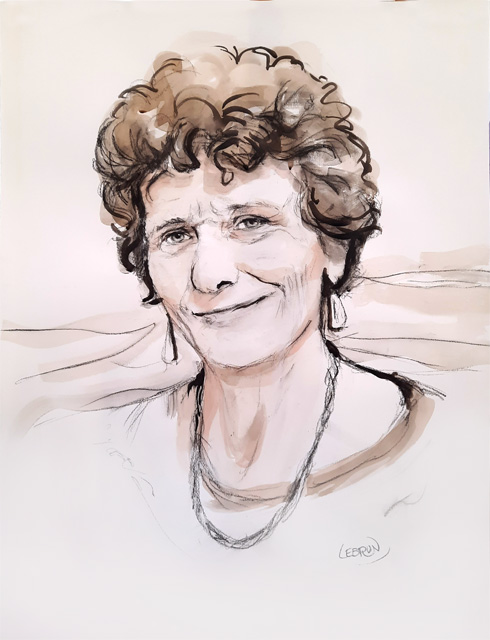 Portrait au lavis d'Isabelle Autissier