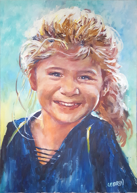 Lisa - Portrait à l'acrylique sur toile