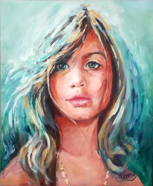 Leslie - Portrait à l'acrylique sur toile