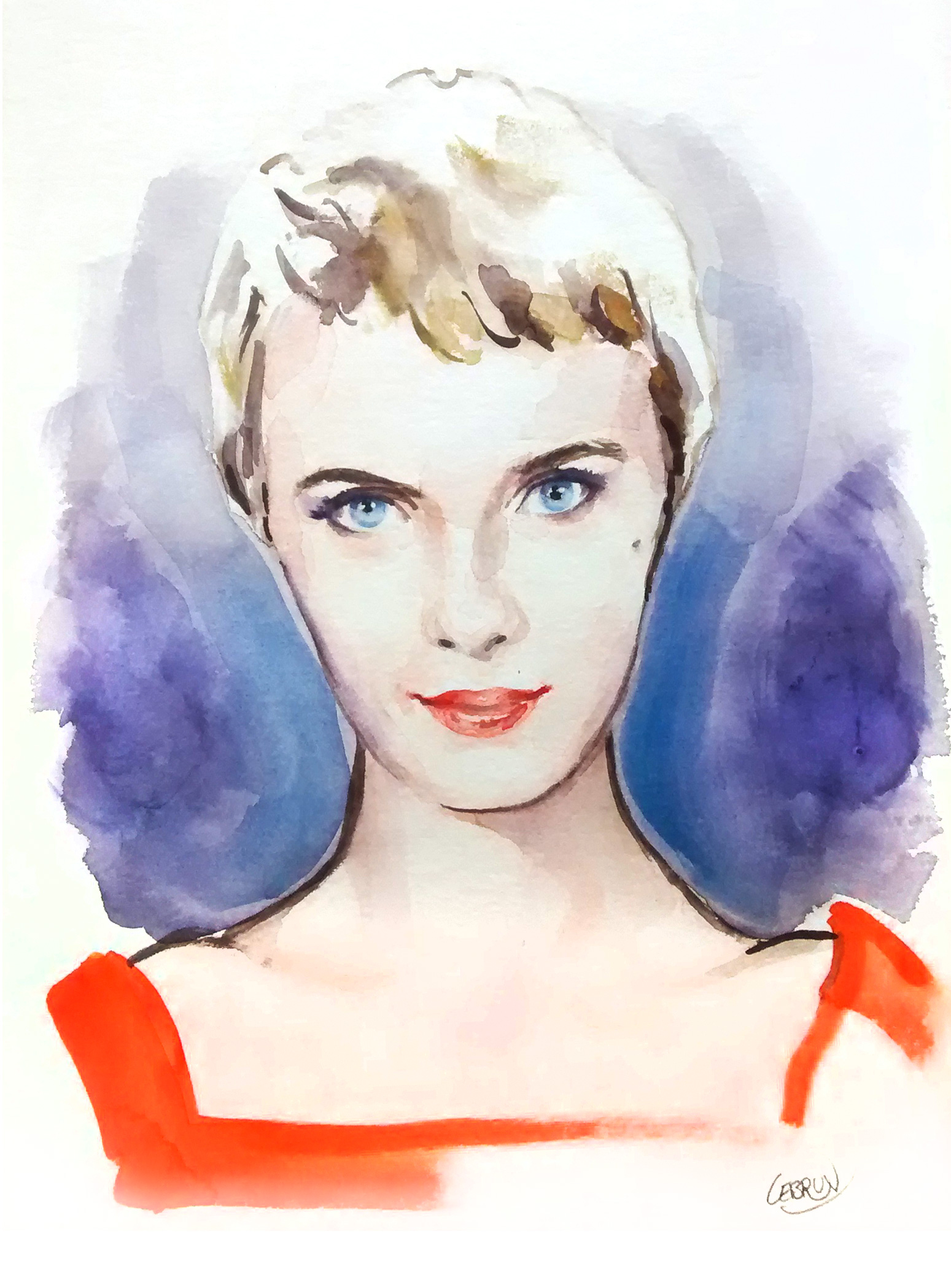 Portrait aquarelle de  jean seeberg