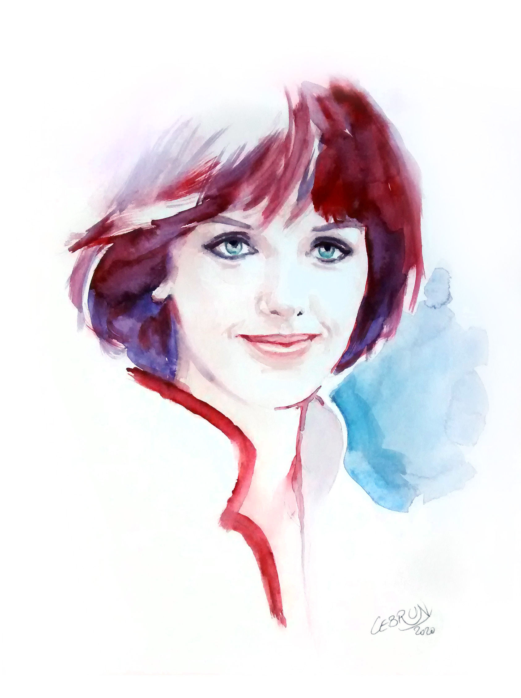 Portrait aquarelle d'Anny Duperey