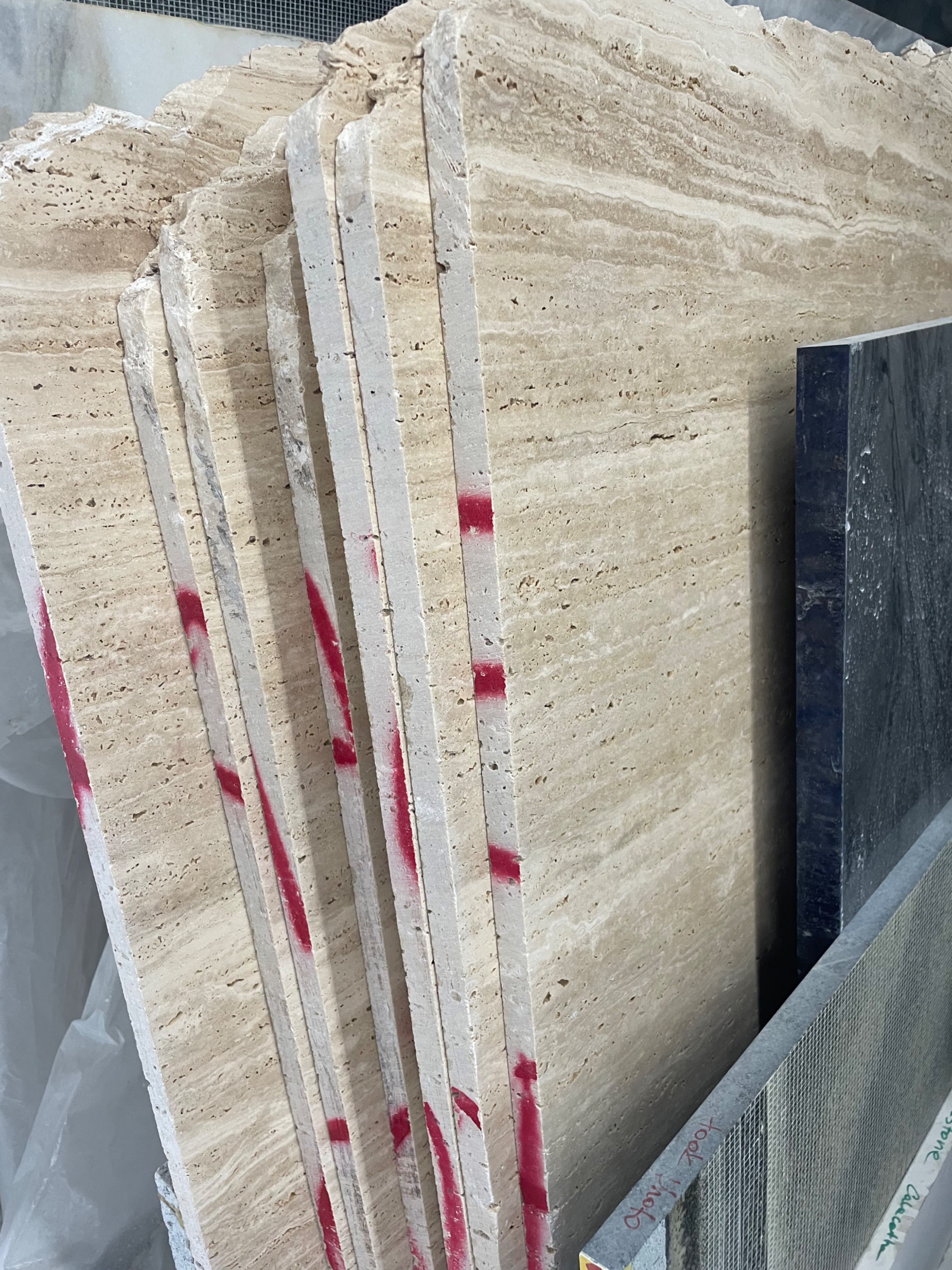Italian travertine slabs