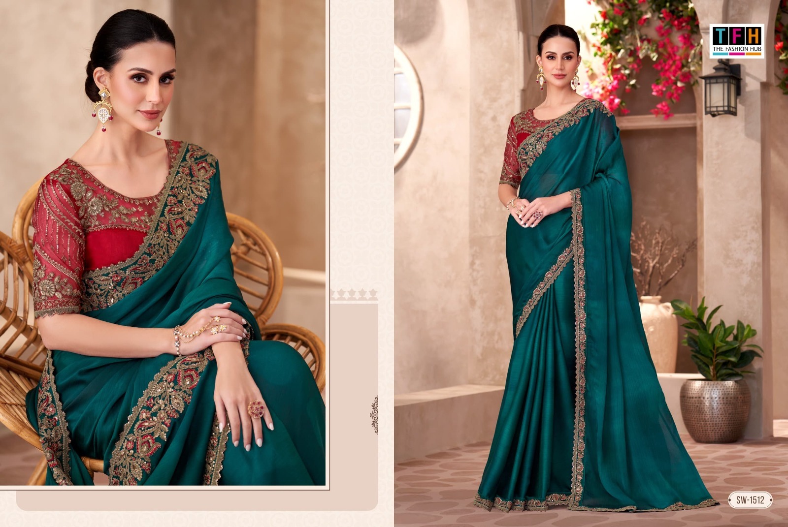Teal Designer Saree