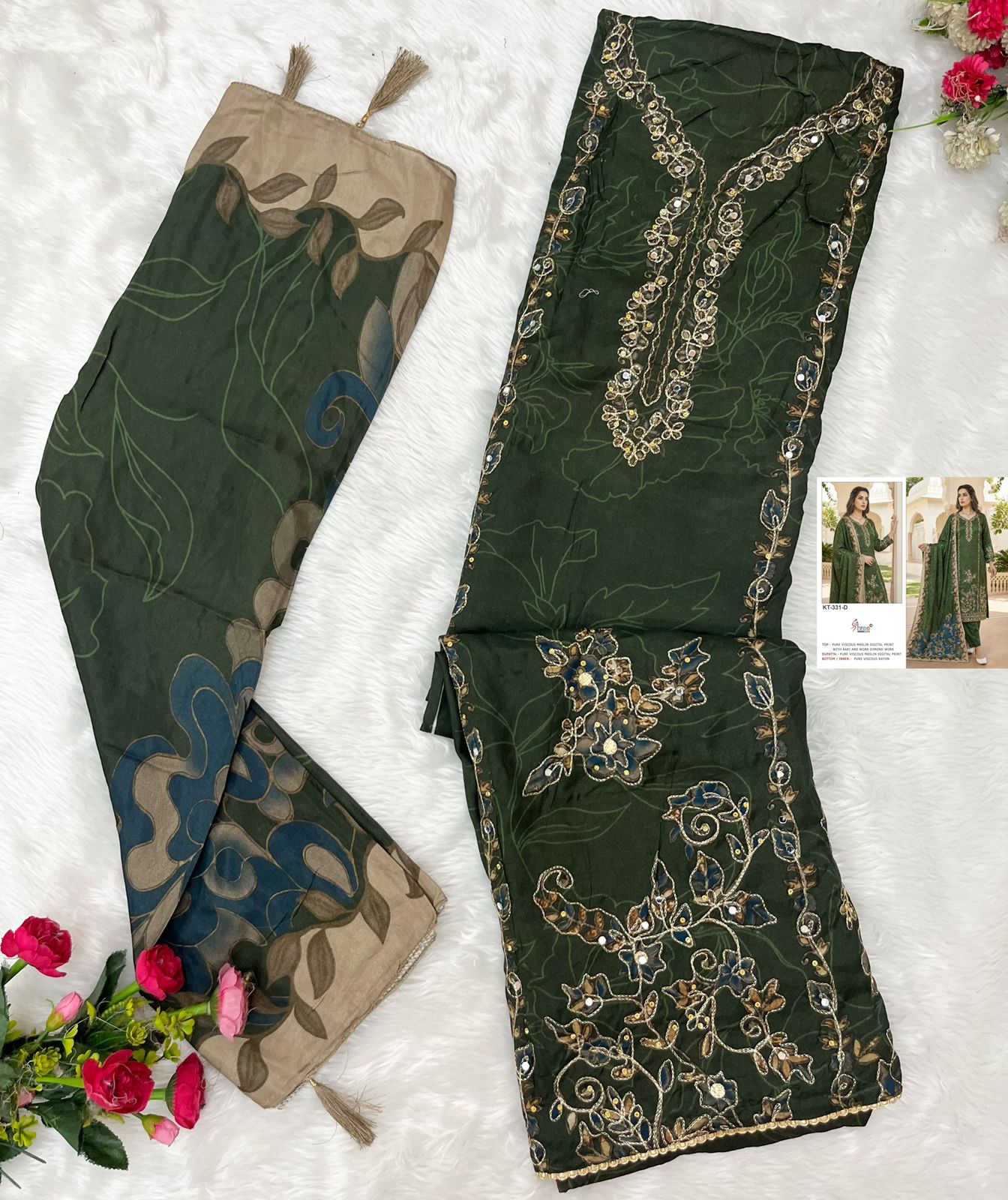 Elegant Viscose Maslin Suit Set