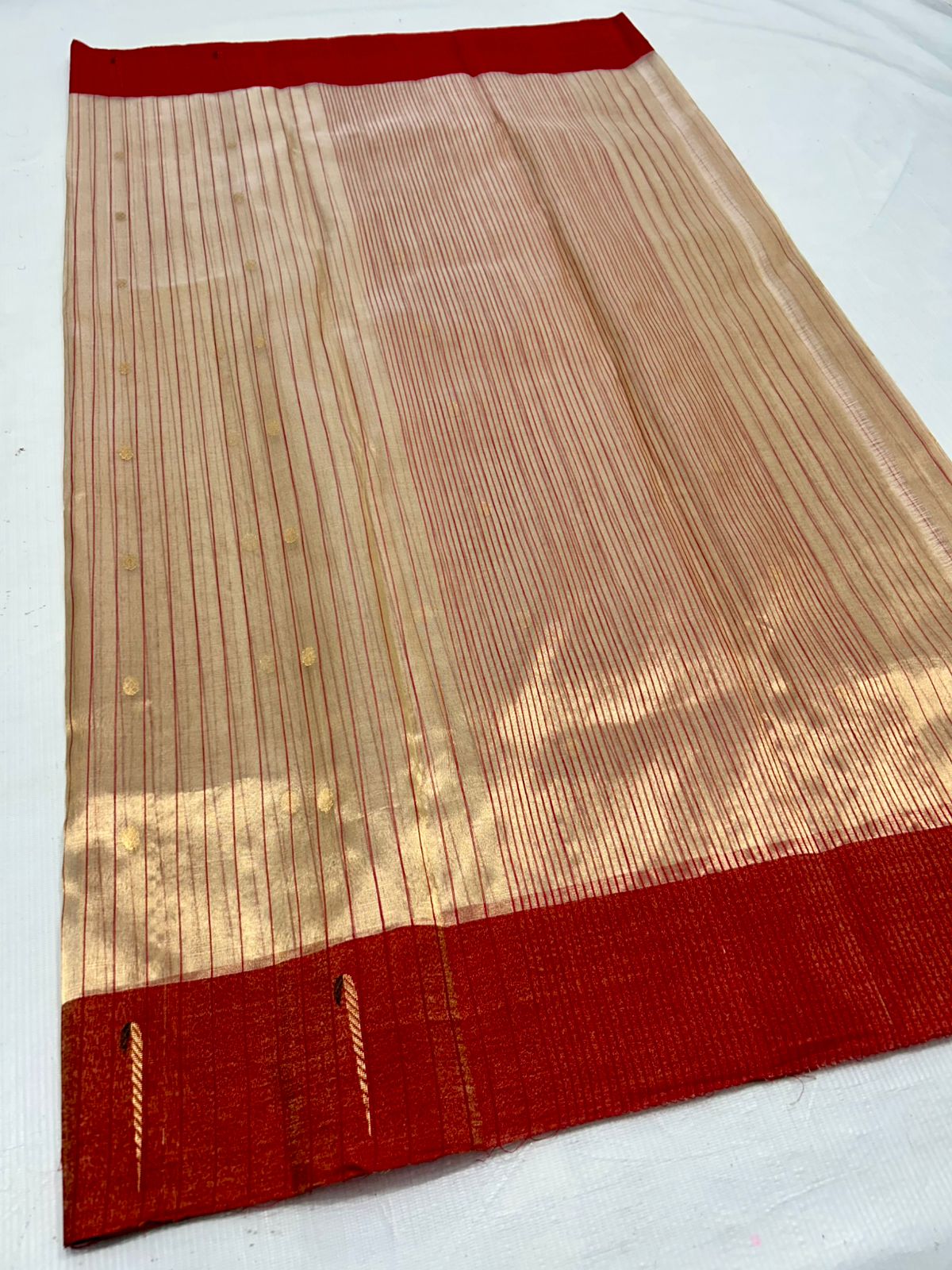 Elegant Red and Gold Saree