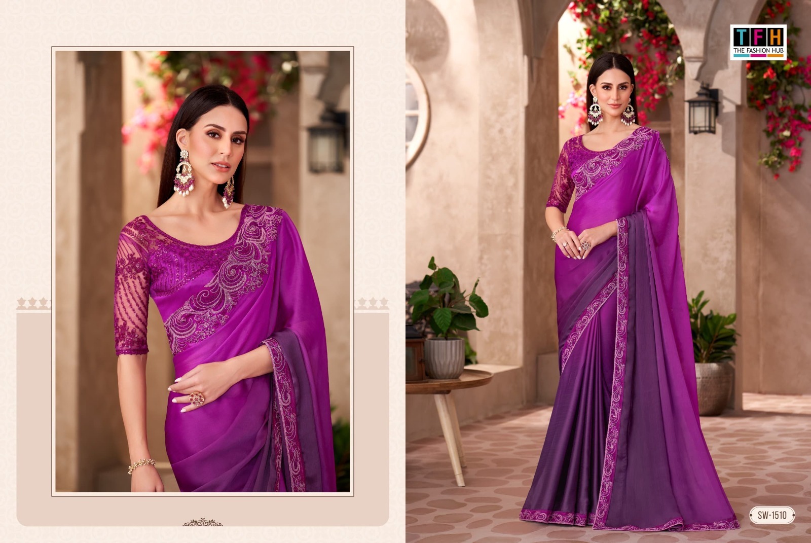 Elegant Purple Designer Saree