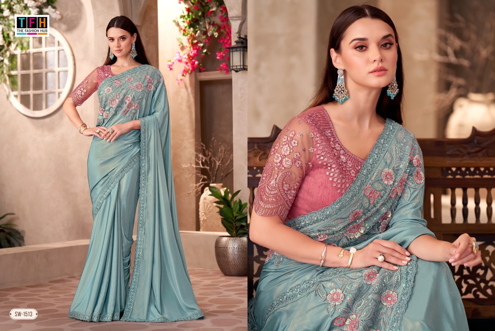 Elegant Embroidered Saree
