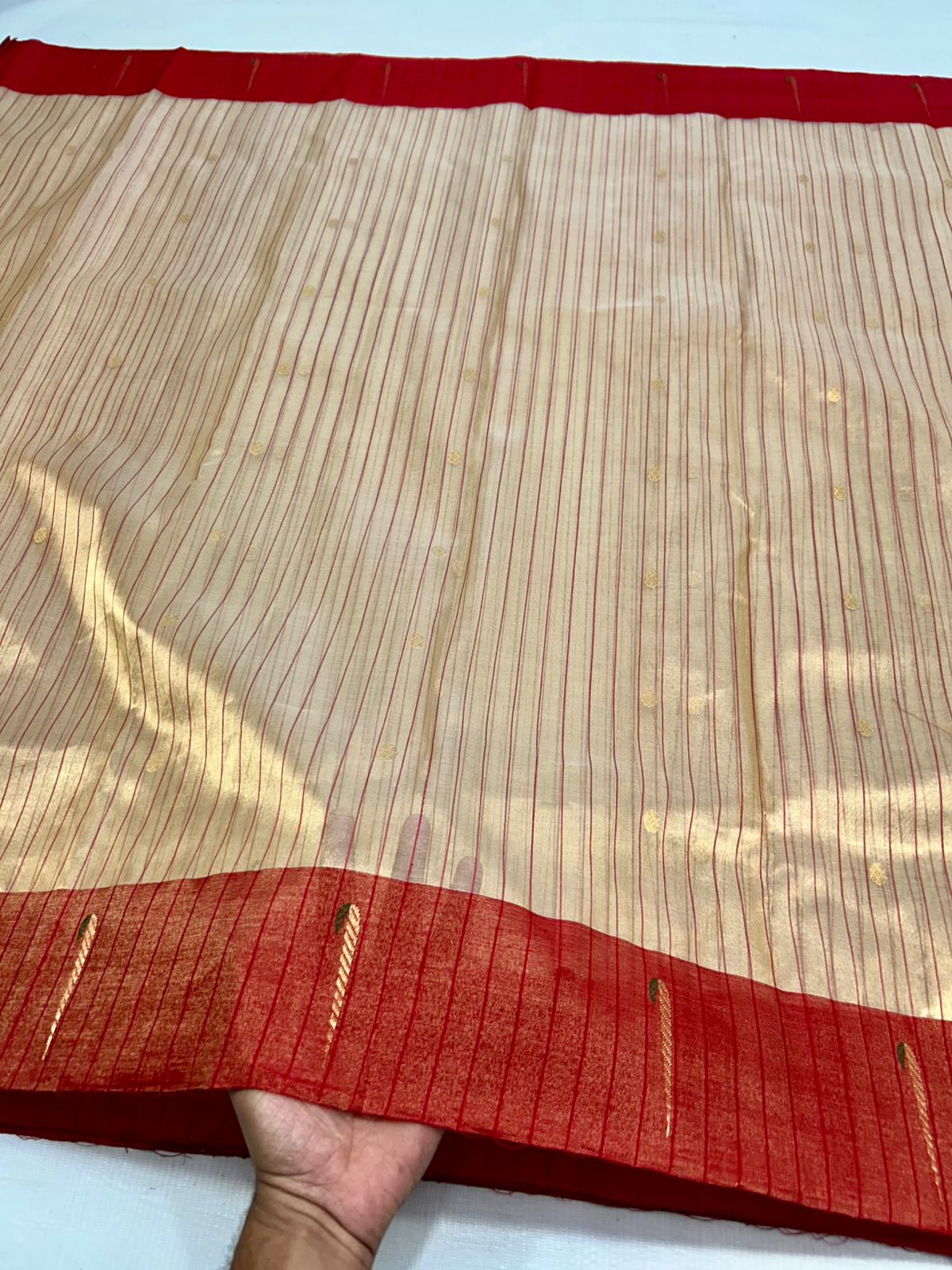 Elegant Red and Gold Saree