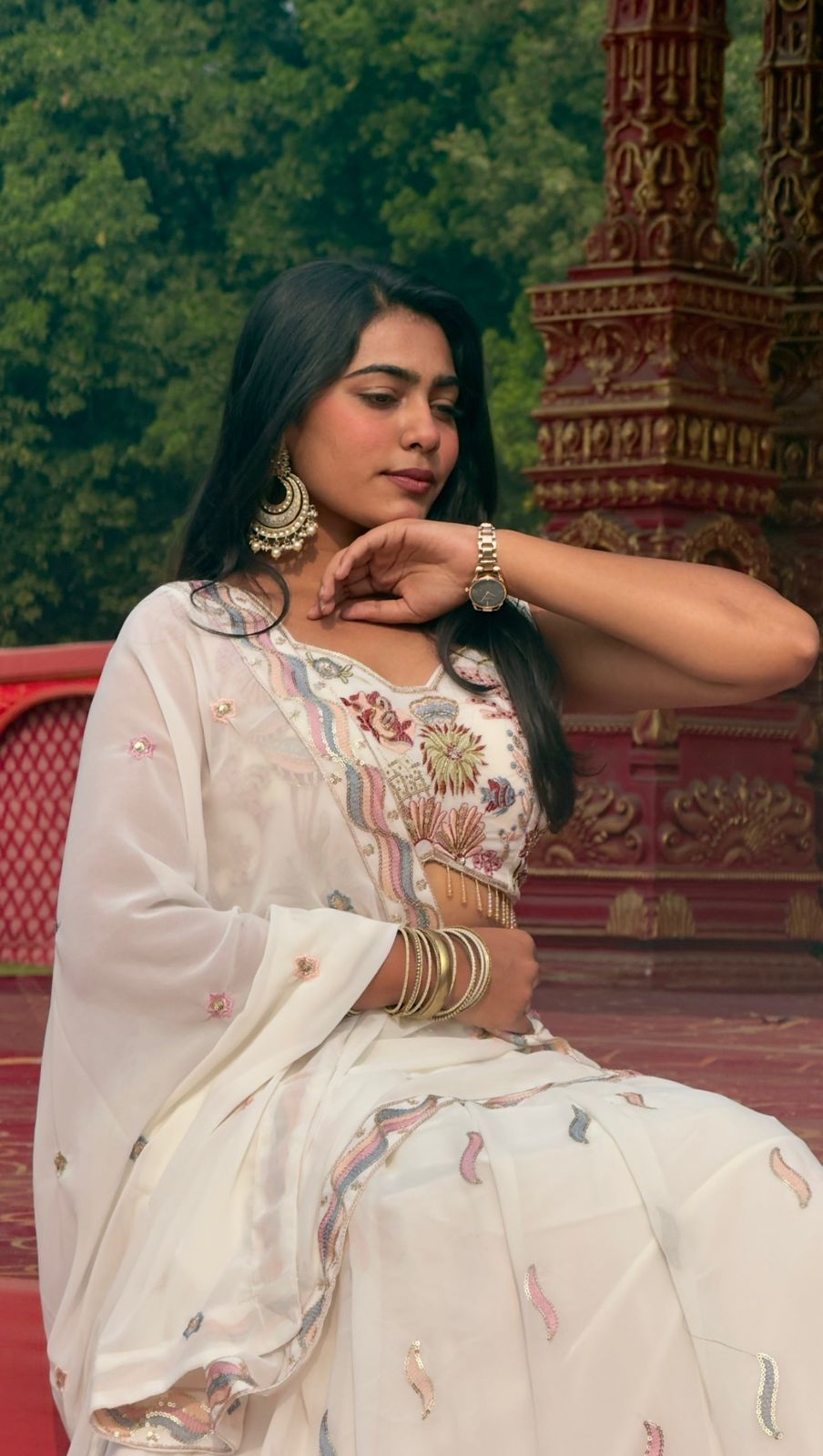 Elegant White Embroidered 