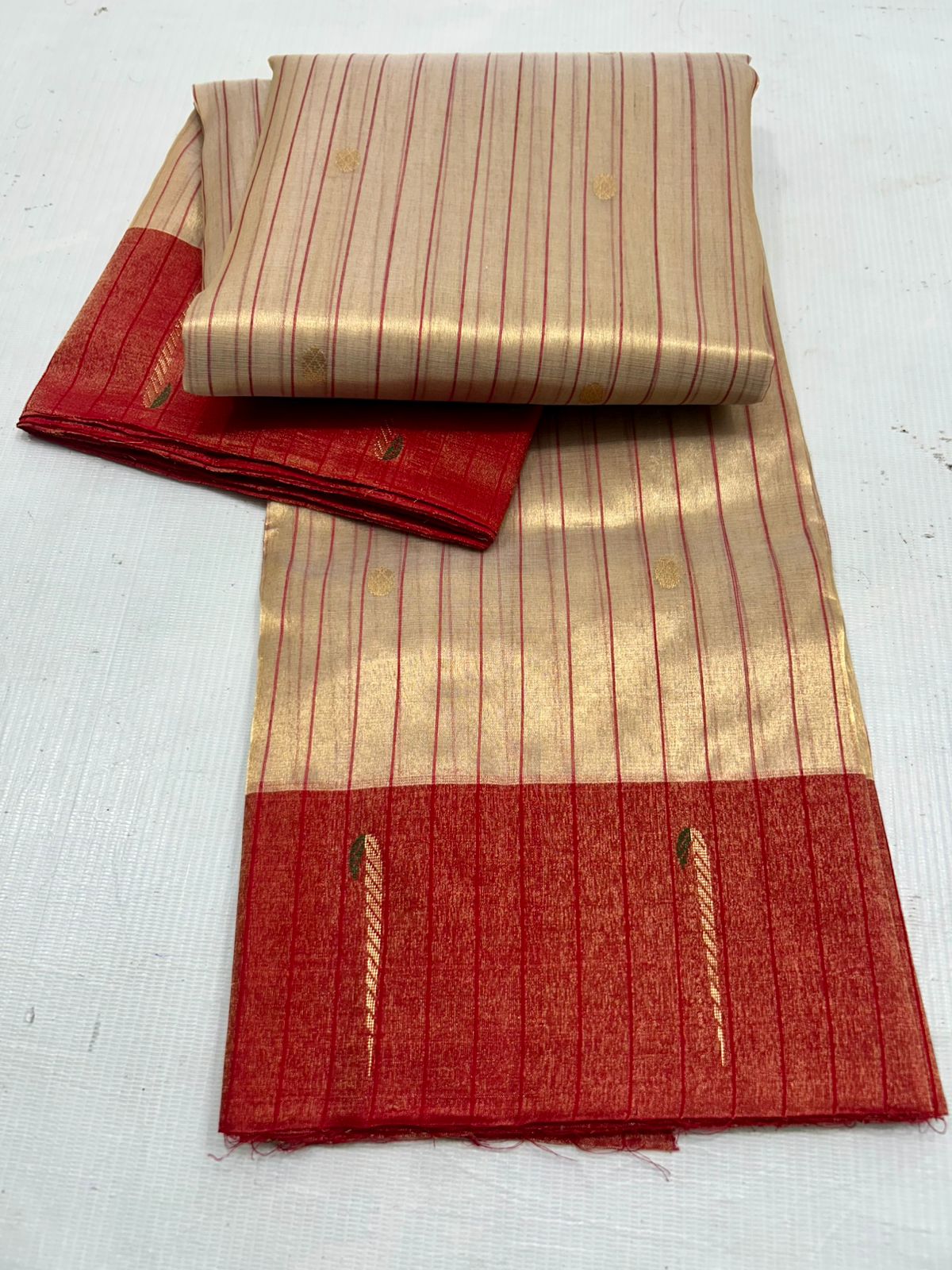 Elegant Red and Gold Saree