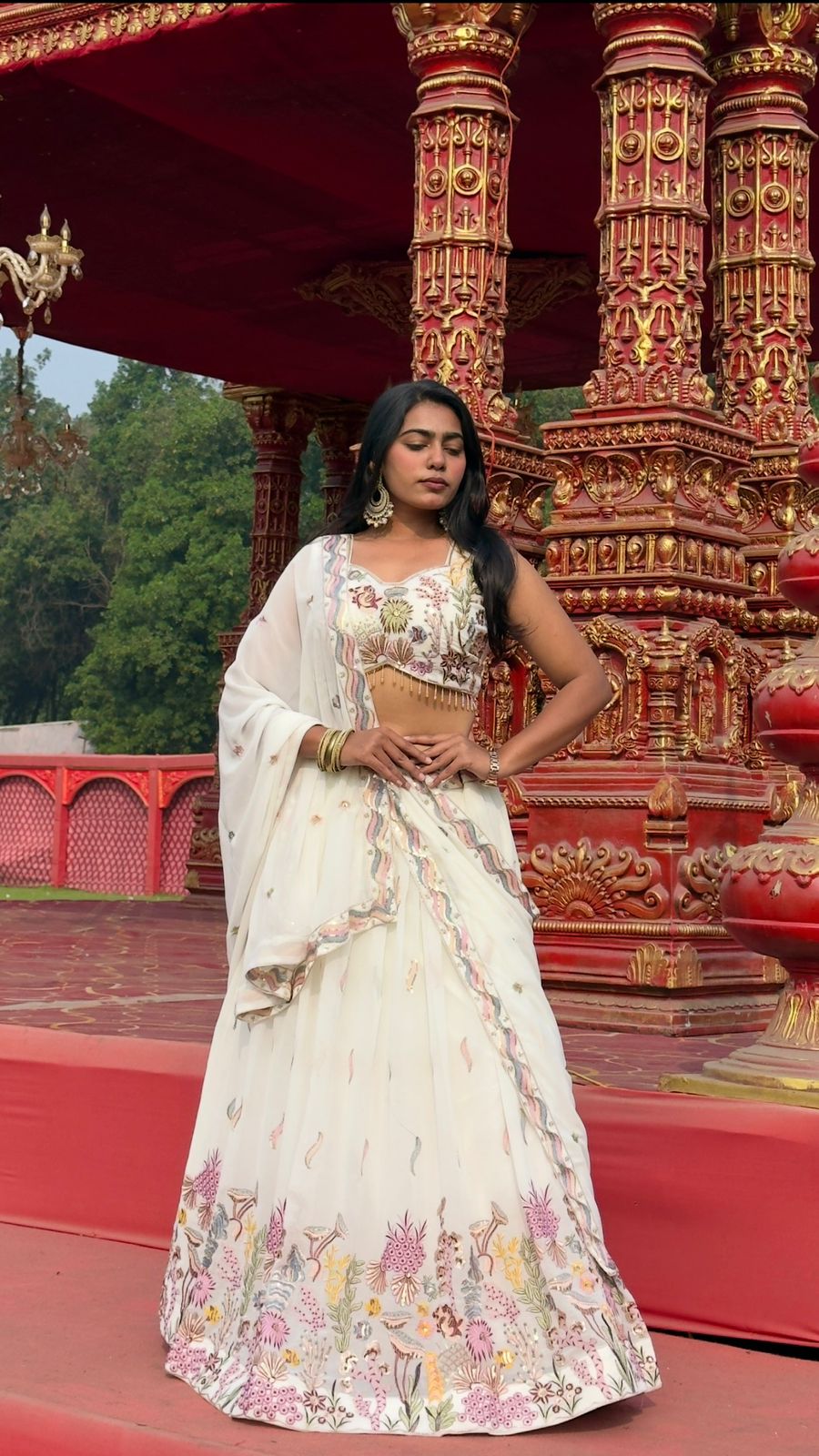 Elegant White Embroidered 