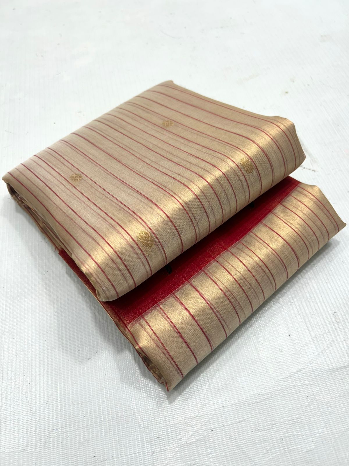 Elegant Red and Gold Saree