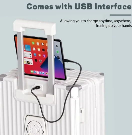 Cup Holder & USB Charger Luggage 28 Inch Trolley Hand Carry Luggage