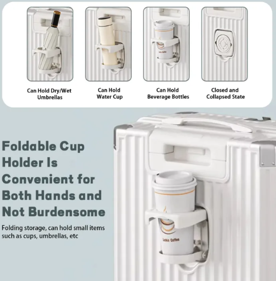 Cup Holder & USB Charger Luggage 28 Inch Trolley Hand Carry Luggage