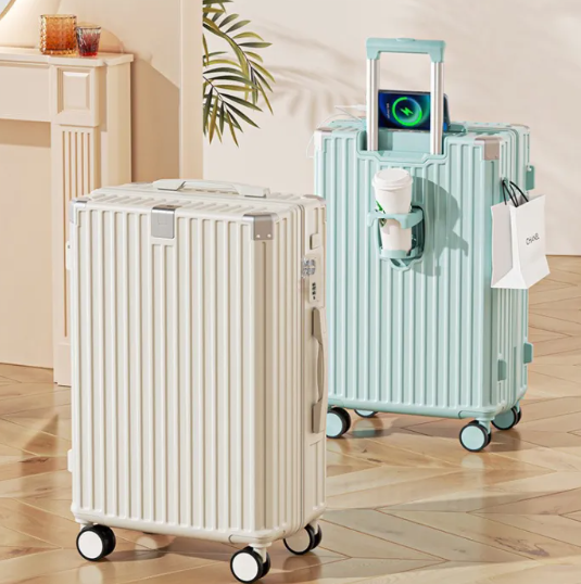 Cup Holder & USB Charger Luggage 28 Inch Trolley Hand Carry Luggage