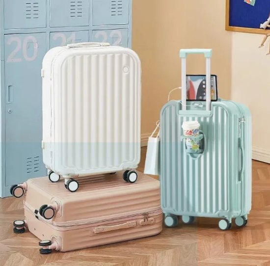 Travel bags with Cup Holder & USB Charger Luggage 18/20/24/28 Inch(Suitcase, Trolley,Bagasi Luggage,Beg Bagasi)