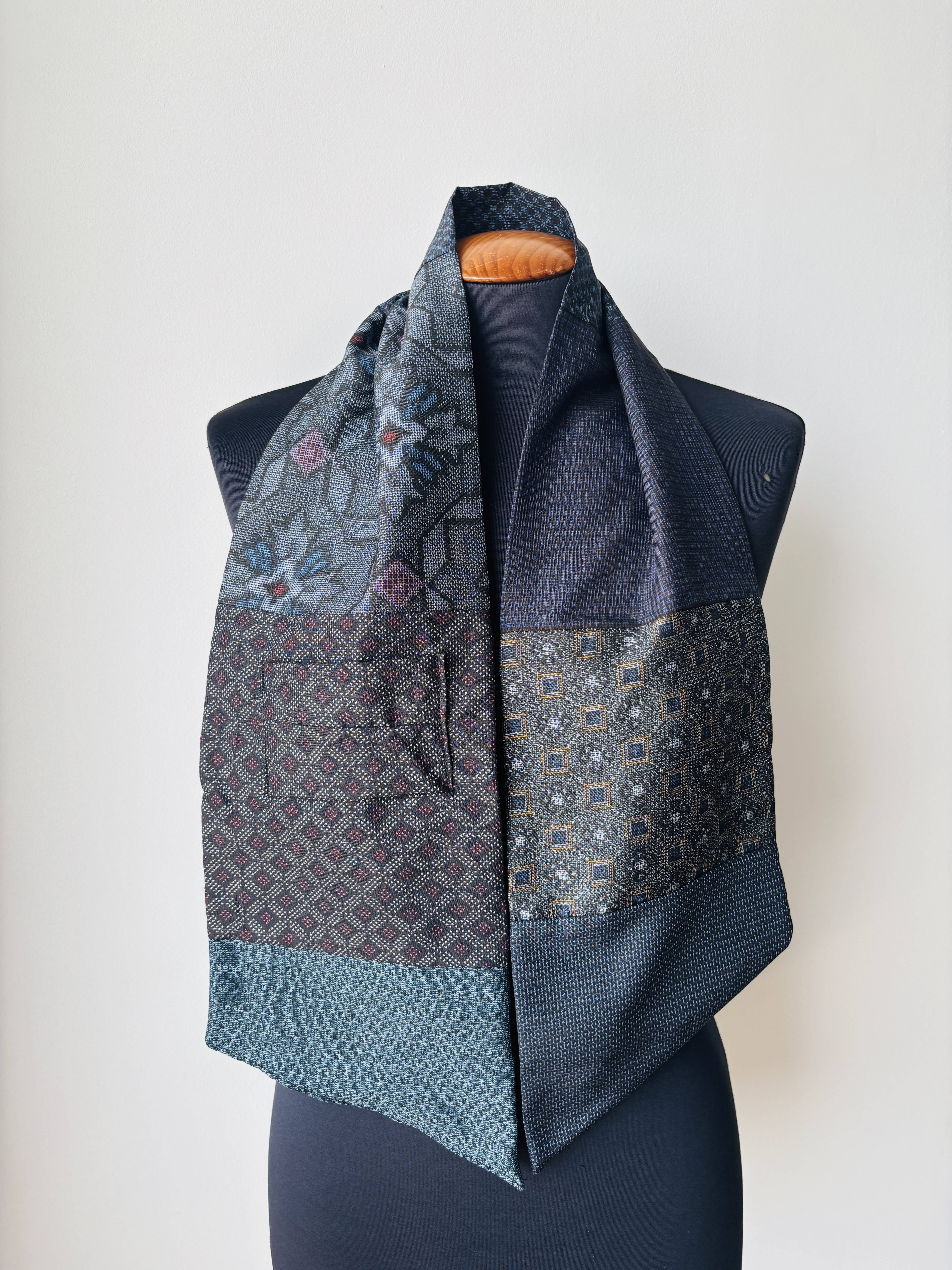 Elegant Patchwork Silk Scarf