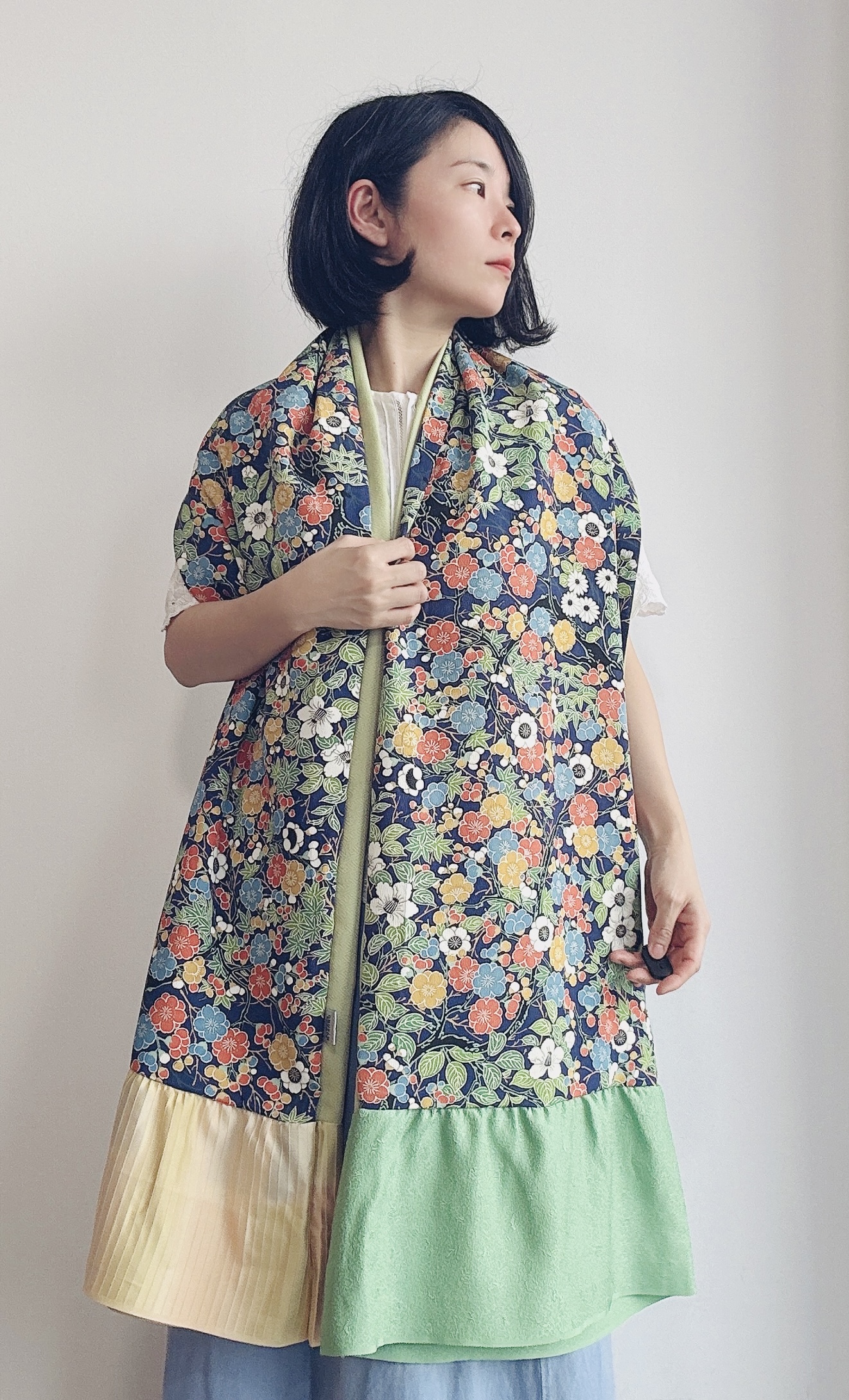 Floral silk kimono Shawl