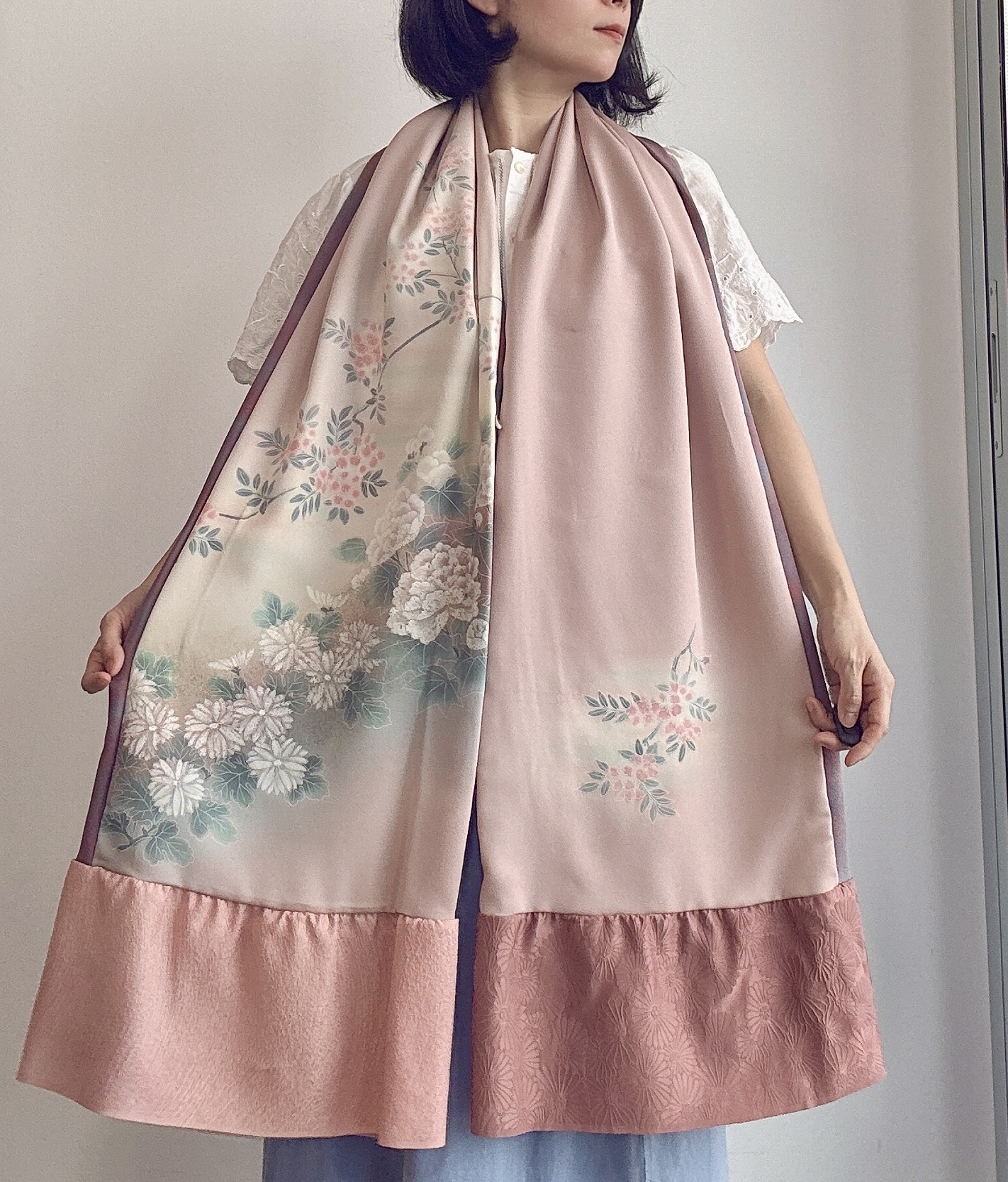 Floral Silk Kimono Scarf
